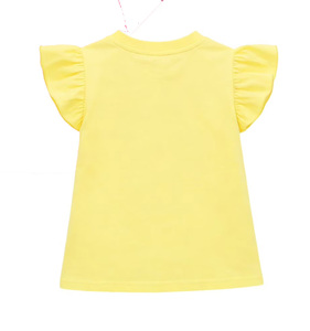 Camiseta Personalizada para Adolescentes y Niñas Pequeñas con Mangas con Volantes, Cuello Redondo y Gráfico Floral Arcoíris Brillante - Product Image 2