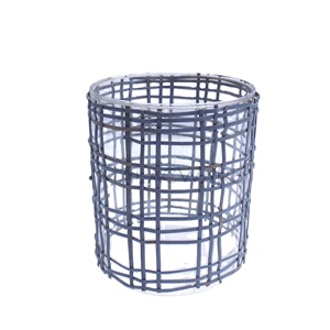 Diseño personalizado único redondo de vidrio decorativo de bambú envuelto jarrón hogar Hotel decoración grabado florero de Bambú - Product Image 1