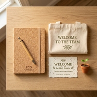 Set de Regalo Corporativo Ecológico, Kit de Bienvenida para Empleados con Papel Sembrable, Cuaderno de Bambú, Bolsa RPET, Logotipo Personalizado