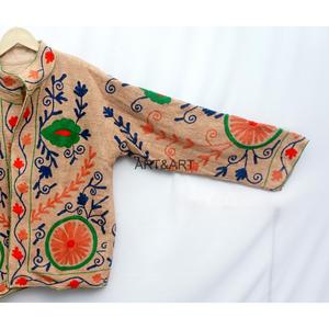 Chaqueta de Algodón Bordada a Mano con Flores, Cuello Mandarín, Manga Larga, Estilo Boho, Abrigo de Primavera para Mujer, Venta al Por Mayor - Product Image 4