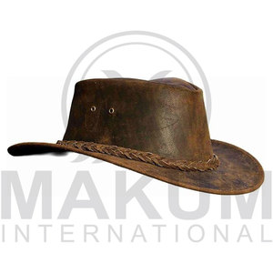Sombrero de Vaquero de Cuero Personalizado Unisex con Ala Ancha Redondeada, Sombreros de Vaquero de Cuero Vacuno - Product Image 3