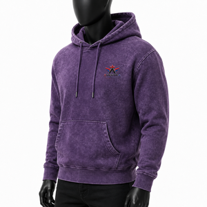 Sudadera con Capucha para Hombre, Lavado Ácido, Material de Felpa de Algodón Suave, Corte Holgado, Efecto Lavado, Bolsillo Canguro, Cómoda y Casual - Product Image 3