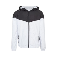 Veste de pluie d'hiver pour homme, coupe-vent imperméable à capuche, légère, avec blocs de couleur, fermeture éclair intégrale, vêtement d'extérieur personnalisé pour le sport