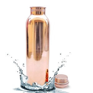 Antique Copper Water Bottle Pure Ayurvedic Copper Vessel Honeycomb Embossed Design Leakproof Eco-Friendly Thermal <b>Drinkware</b> - Product Image 1