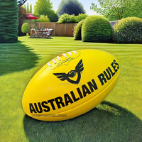 Ballon de football australien promotionnel en cuir synthétique de haute qualité avec chambre à air en PVC butyle à haute rétention d'air, couleur et logo personnalisables, articles de sport