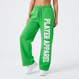 Wide Leg Embroidery Sweatpants <b>Women</b> Drawstring Waist Loose Fit Trouser Pajama Ladies 500gsm Fleece Embroidery <b>Sweat</b> <b>Pants</b> - Product Image 1
