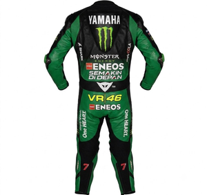 Combinaison de course Maverick Vinales Ramaha MotoCP en cuir de vachette et de kangourou de 1,3 mm, combinaison de moto/Traje avec protection CE - Product Image 2