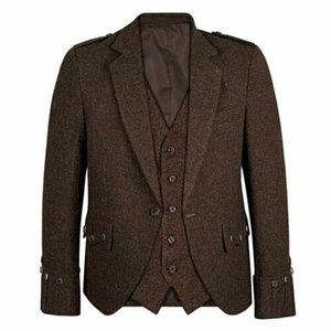 Ventoria Enterprises <b>Top</b> Selling Wholesale Scottish Men's Brown Argyle Kilt Jacket with Vest Winter Scottish Wedding Wool Argyle - Product Image 1