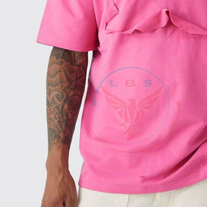 T-shirts décontractés pour hommes, unis, effet usé, grandes tailles, écologiques, respirants, polyester/coton, 180 grammes - Product Image 5