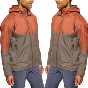 Men's Windproof Hooded <b>Jacket</b> Color Blocking Zipper Closure Casual Autumn Wear Polyester Shell Regular Fit - Product Image 6