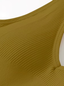 Ladies Deep V <b>Neck</b> Seamless Athletic Crop Top Wide Band Fitness Bra Soft <b>Padding</b> Daily Workout Vest Wholesale Supply - Product Image 5