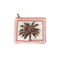 Porte-monnaie rayé Halloween avec citrouilles et chapeau de sorcière, portefeuille zippé avec dragonne, mini format, personnalisé, perles, tendance