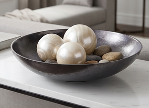 Juego de tazones metálicos hechos a mano de primera calidad, dorados y negros, pulidos, de diseño minimalista, para regalo, elegantes para exhibir en la mesa del hogar. - Product Image 3