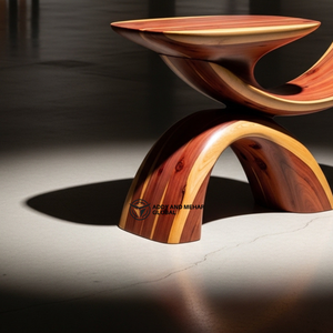 Luxury Industrial Sculptural X-Frame Solid Wood Side <b>Table</b> Modern Handcrafted Butterfly Ottoman End <b>Table</b> School Home Hotel - Product Image 4