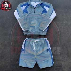 Ensemble de survêtement décontracté pour homme en tissu polyester respirant à mémoire de forme coupe-vent, manches longues, automne - Product Image 3