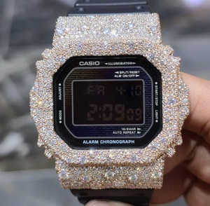 Reloj Digital con Incrustaciones de Diamantes de Imitación en Oro Rosa, Joyería Hip Hop de Lujo, Reloj de Pulsera con Diamantes para Hombre y Mujer - Product Image 2