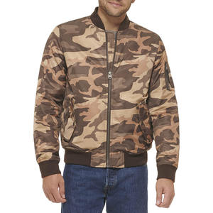Blouson bomber camouflage pour homme, col montant, fermeture éclair, style décontracté, matière polyester, vêtement d'automne - Product Image 1