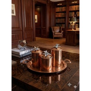 Most Selling Grey And Silver Color Royal Luxury Look Ruffoni Designer <b>Canisters</b> <b>Set</b> Food Storage Container With Tray From India - Product Image 2