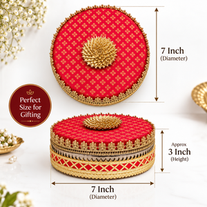 Caja de Regalo Decorativa de Acero de 7 Pulgadas y 900 g para Frutos Secos, Ideal para Regalos de Diwali, Bodas y Cestas de Regalo - Product Image 4