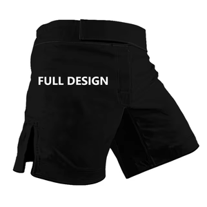 Quick Dry Breathable Stretch Durable Elastic Waist Customizable Sports Solid MMA Shorts Premium Quality Men 100% Polyester - Product Image 4
