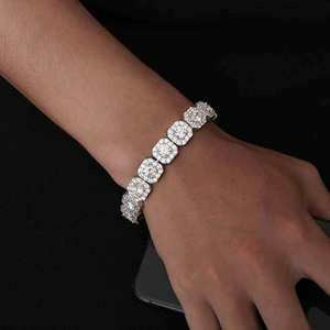 IGI Certified Zircon Tennis <b>Bracelet</b> <b>Copper</b> Alloy Plated Unisex Hip Hop Hinduism Spiritual S Virvadiya HB-12 Holiday Jewelry - Product Image 4