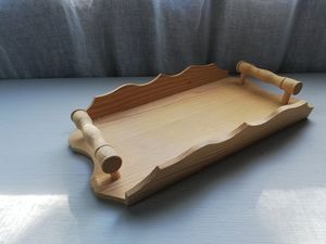 Hand-<b>crafted</b> Design Wooden Serving Tray Single Piece with Customized Shape & Size at Very Affordable Price - Product Image 6