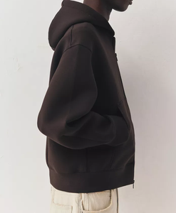 OEM Custom Men's Hoodie in 100% Cotton Fleece with <b>Zip</b> <b>Fastening</b> Long Sleeve and Kangaroo Pocket Quick Dry & Breathable - Product Image 2