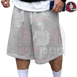 Shorts pour hommes en coton confortable, couleur unie gris écologique, taille élastique, légers, nouvelle arrivée, de bonne qualité - Product Image 2