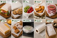 Papier alimentaire double face biodégradable enduit de cire, rond et personnalisé, pour congélateur, imperméable