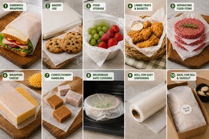 Custom Round <b>Freezer</b> Wax Coated Biodegradable Paper Double Side Patty Paper Cookware Waterproof - Product Image 6