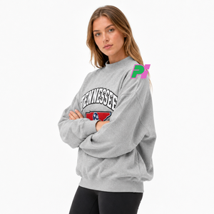 เสื้อสเวตเชิ้ตคอเต่าผู้หญิง พร้อมตัวอักษร TENNESSEE และลายปัก MAP เสื้อสเวตเชิ้ตคอเต่าหนานุ่มสำหรับฤดูหนาว - Product Image 4