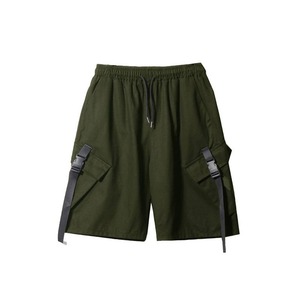 Hot Sale Baggy Cargo Shorts Men Custom Logo Buckle <b>Strap</b> Pockets With Drawstrings For Sale Men's Cargo Casual Shorts - Product Image 1