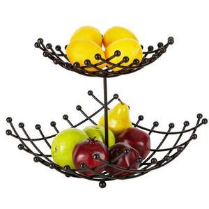 Corbeille à fruits en métal écologique pour restaurant, panier à deux niveaux au design unique, au meilleur prix avec emballage - Product Image 1