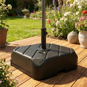 Base per Ombrellone da Terrazzo Nera, Accessorio Elegante per Ombrelloni e Basi da Patio - Product Image 1