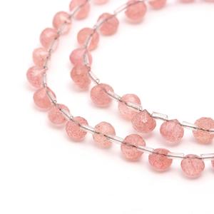 Perles de pierres précieuses ovales facettées naturelles RAY FINE ORNATES, couleur pêche rose, 8 mm, brin de 9 pouces avec évaluation tierce pour la fabrication de bijoux - Product Image 1