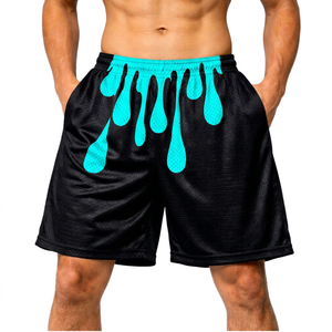 Men Black <b>Shorts</b> Red Print Elastic Waist <b>Quick</b> <b>Dry</b> <b>Shorts</b> - Product Image 5