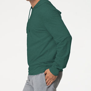 เสื้อฮู้ดดี้ผู้ชายแบบโอเวอร์ไซส์ ผ้าคอตตอนฟลีซหนา 600 กรัม คุณภาพสูง แบบเรียบ ไม่มีลาย  ทรงไหล่ตก - Product Image 2