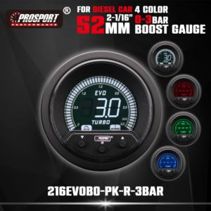 52mm Universal Digital EVO Boost Gauge LCD Car Turbo 0-3 BAR Auto Meter 4 Color LED Retroiluminación Advertencia Función de pico 12V - Product Image 2