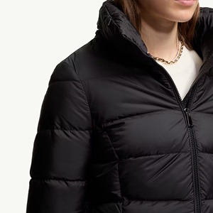 Solid Black Plus Size High Quality Unisex <b>Winter</b> Hooded Zipper Puffer <b>Jacket</b> 100% Filled <b>Waterproof</b> Quick Dry Reversible - Product Image 4