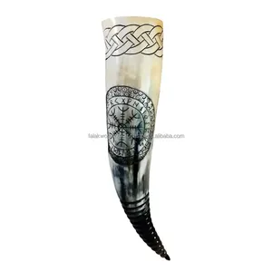Cuerno de Bebedero de Animales Pulido Buffalo Viking, Forma Natural, Blanco y Negro, Moderno, Elegante, Ecológico, Artístico, Coleccionable - Product Image 3