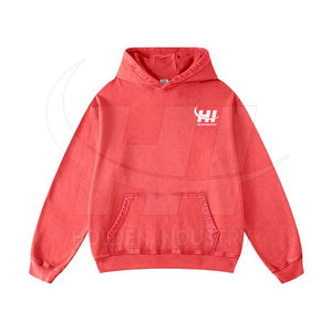 Sweat à capuche décontracté et tendance effet délavé, en tissu doux, avec coutures de qualité, vente en gros - Product Image 3