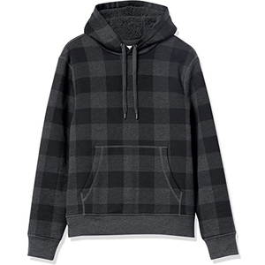 Sweat-shirt à capuche à carreaux pour homme, coupe classique, en flanelle de coton, décontracté, pour l'automne, avec poche avant et capuche à cordon - Product Image 3