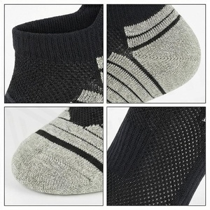 NORTH APPROACH Ankle Socks Breathable Running Socks for Adults Summer Sport Wear Thin Knitted Design Gray Black Color - Product Image 4