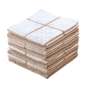 Cotton <b>Towel</b> Set Square Check ered Pattern Skin-Friendly Home Use Woven Pl ain Style <b>White</b> <b>Towels</b> - Product Image 1