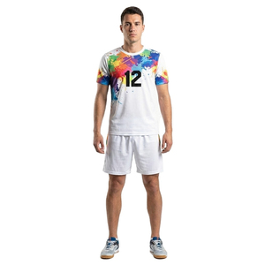 Conjuntos de Uniformes de Fútbol Personalizados por Sublimación, Ropa Deportiva Transpirable, Camiseta y Pantalones Cortos de Fútbol para Hombre, Secado Rápido, OEM, Diseño con Salpicaduras de Pintura - Product Image 6