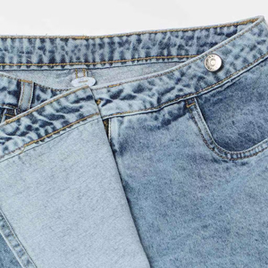 Minifalda vaquera de verano con lavado ácido personalizado, tendencia de moda casual para chicas con cintura natural, falda vaquera de gran venta. - Product Image 5