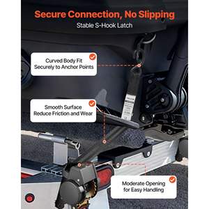 Kit de Amarre con Gancho en S para Remolque Fijo, Resistencia a la Rotura de 1649 Libras, Carga de Trabajo de 550 Libras, para Coche, con Trinquete y Topes para Ruedas - Product Image 5