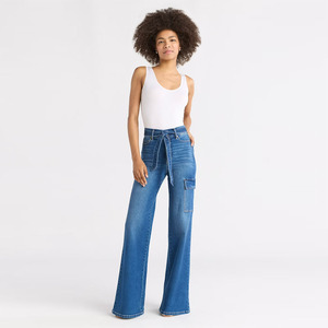 Pantalones Vaqueros de Mujer Cómodos, de Cintura Media, Pierna Recta y Corte Acampanado, Nueva Moda, Transpirables - Product Image 5