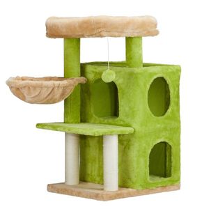 33-Inch 2-Tiered Cat Tower Indoor Cats Activity Center Playhouse Large Padded Perch Hammock 33 Inch Cat Tree Scratcher Condo Sc - Product Image 1