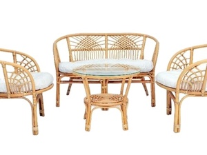 Bahama #23 Living Set Rattan Sillón Sofá Mesa de centro Vidrio Cómodo Elegante para muebles de sala de estar para el hogar para el hotel - Product Image 2